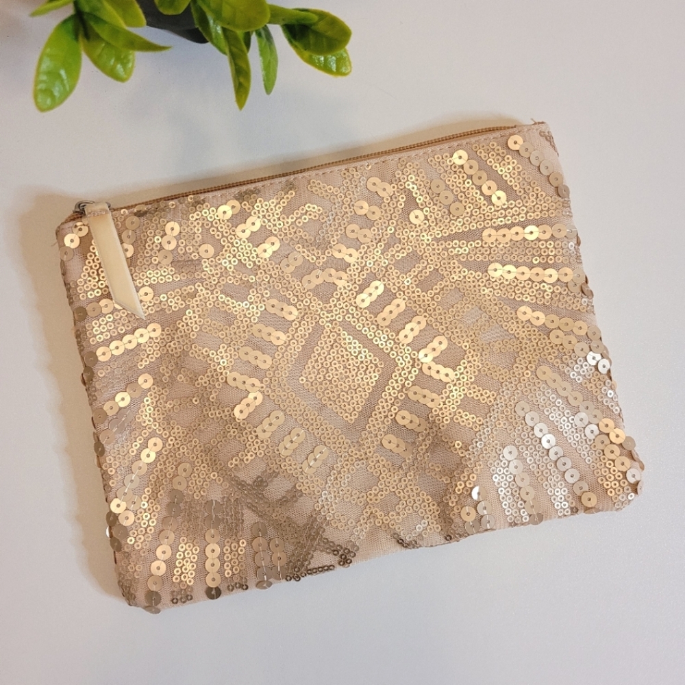 Sequin zipper storage pouch